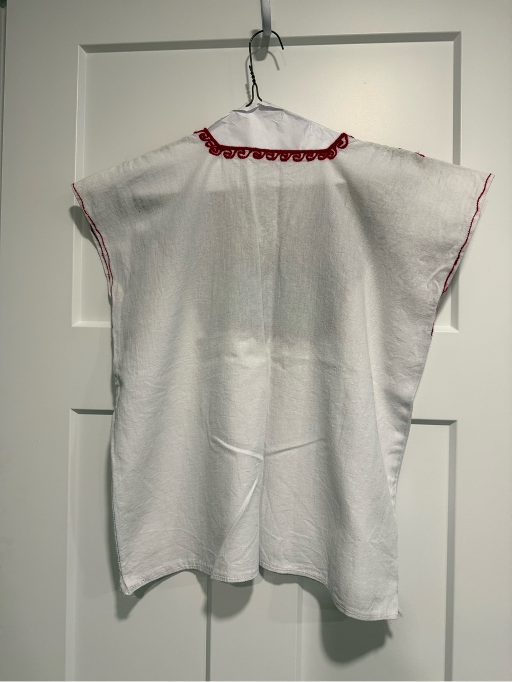 Embroidered Mexican Floral Blouse White Colorful Boho Top - Picture 2 of 4